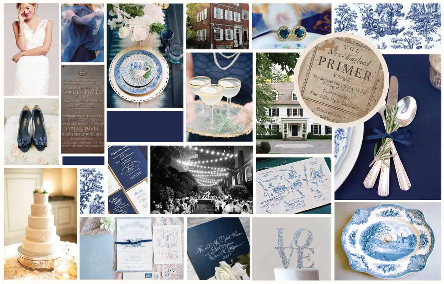 Blue+Colonial+Wedding+Inspiration+Brand+Board