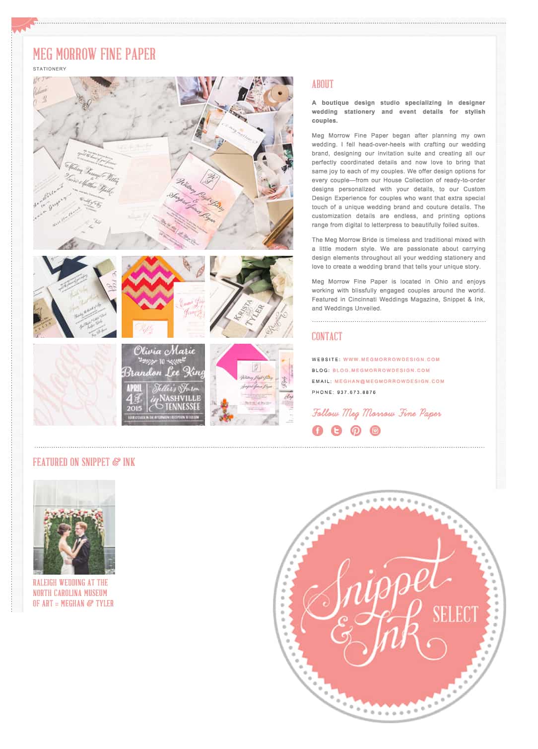 Snippet & Ink Stationery Select Vendor