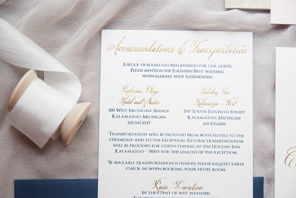 Favorite Navy Letterpress and Gold Foil Wedding Invitation Suite