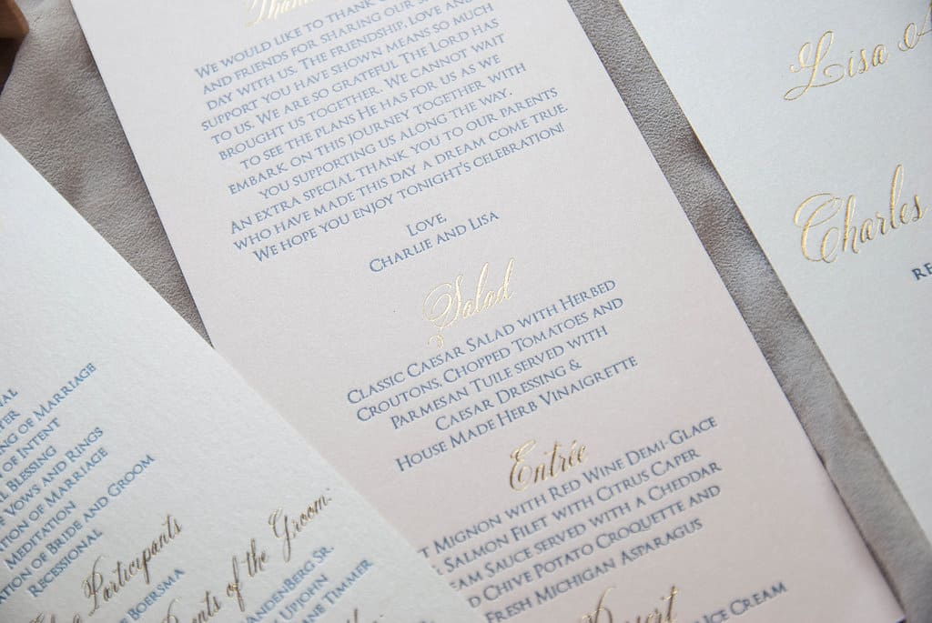 Favorite Navy Letterpress and Gold Foil Wedding Invitation Suite