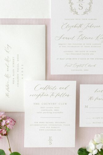 Elisabeth Laurel Mark Wedding Invitation