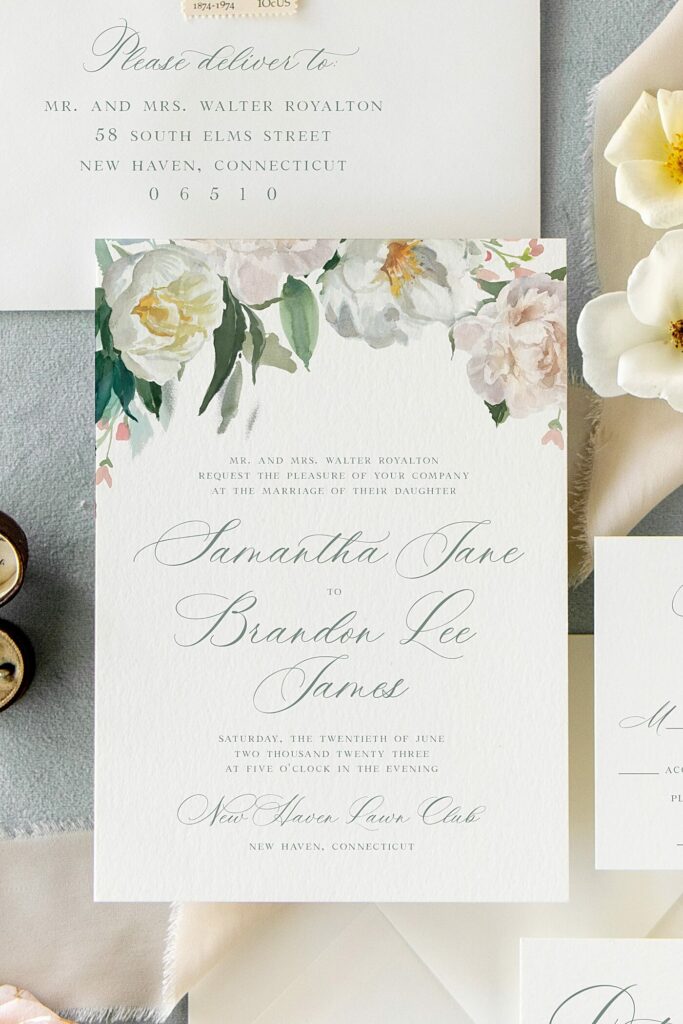Poppy Blush Watercolor Floral Script Wedding Invitation-2