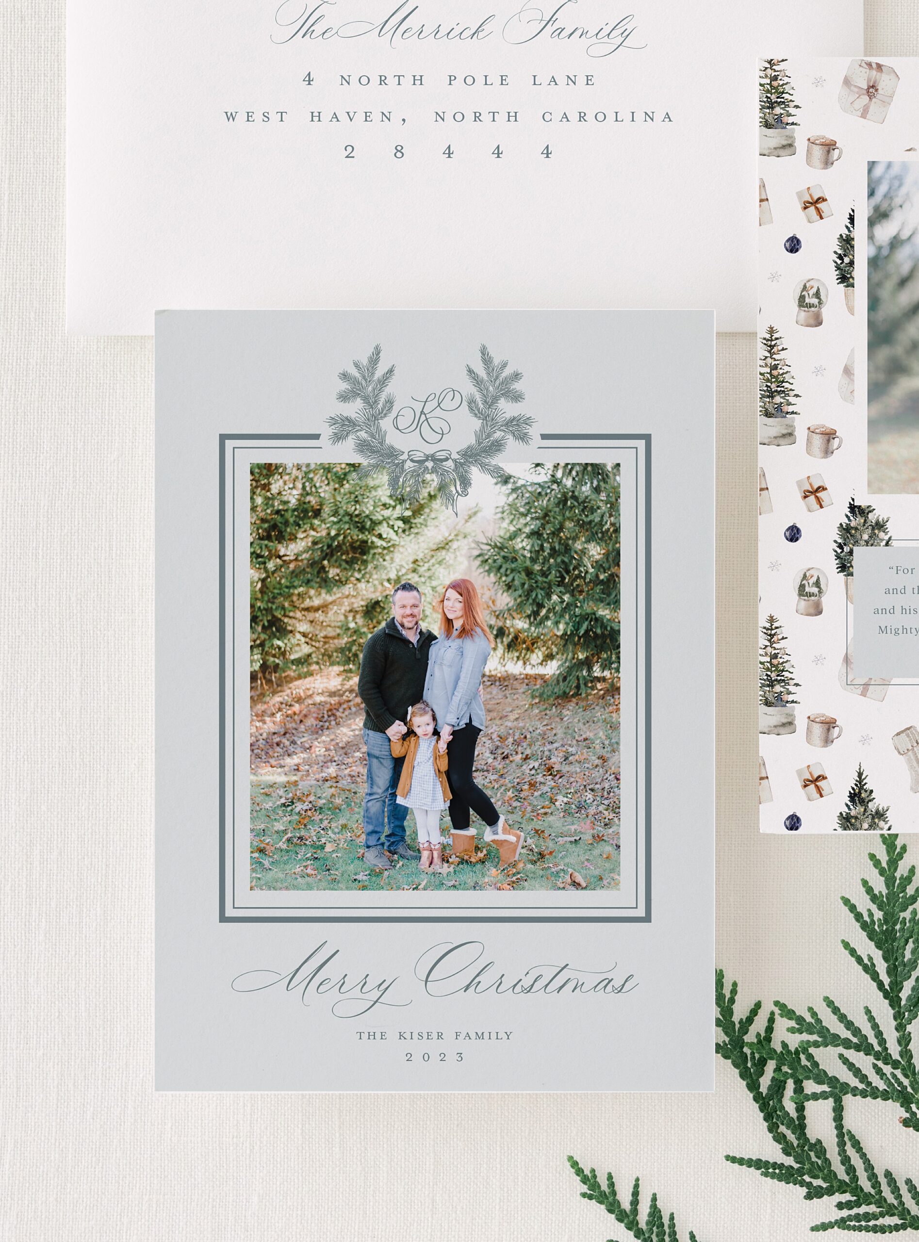 Cozy Christmas Wreath Holiday Card
