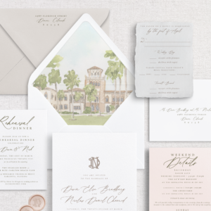 Custom Wedding Invitation Ca'd'zan Sarasota wedding